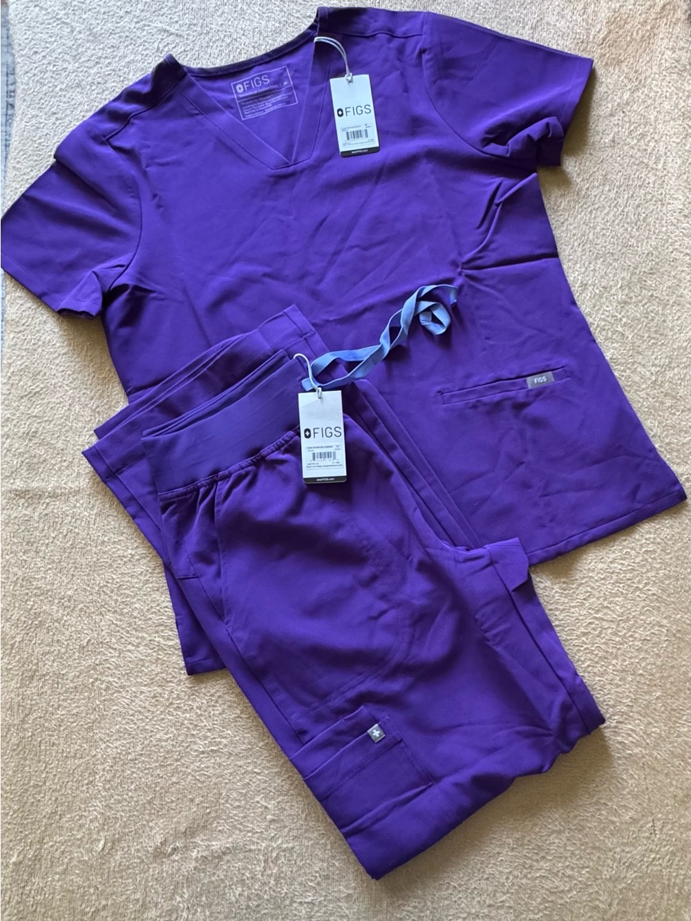 FIGS Women's Two-Piece Scrub Set in Purple